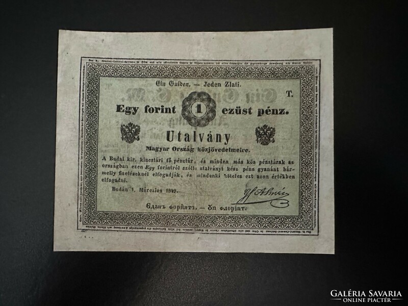 Almássy egy forint 1849. RITKA!!!