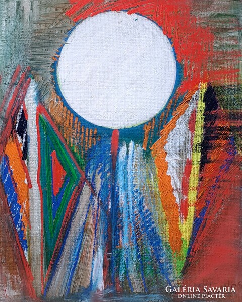 Piros absztrakt, 1994 - "Kardos" szignóval - kortárs festmény kerettel