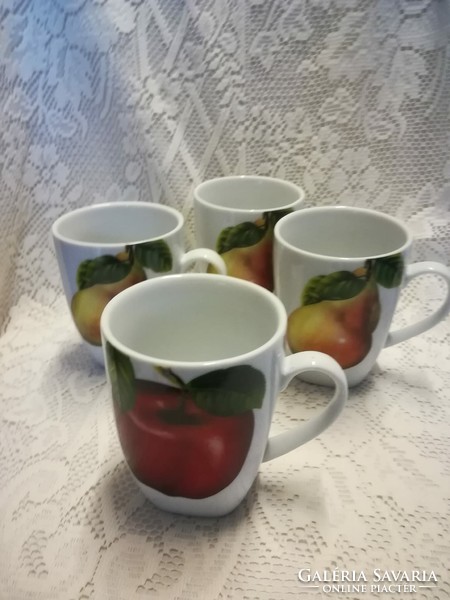 Modern porcelain mug with fruit pattern