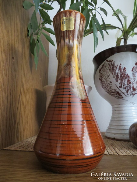 Glazed numbered ceramic vase