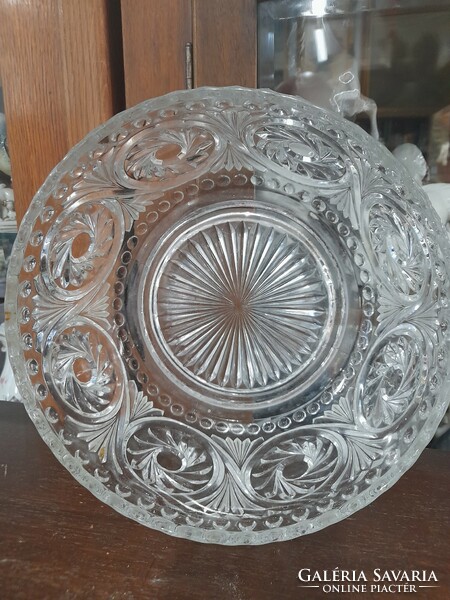 Large crystal glass bowl, offering bowl. 24 Cm.
