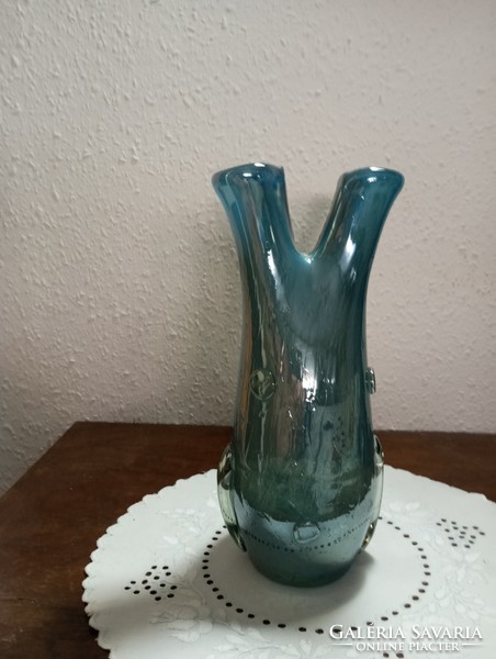 Különleges  (opál kék ) üveg váza