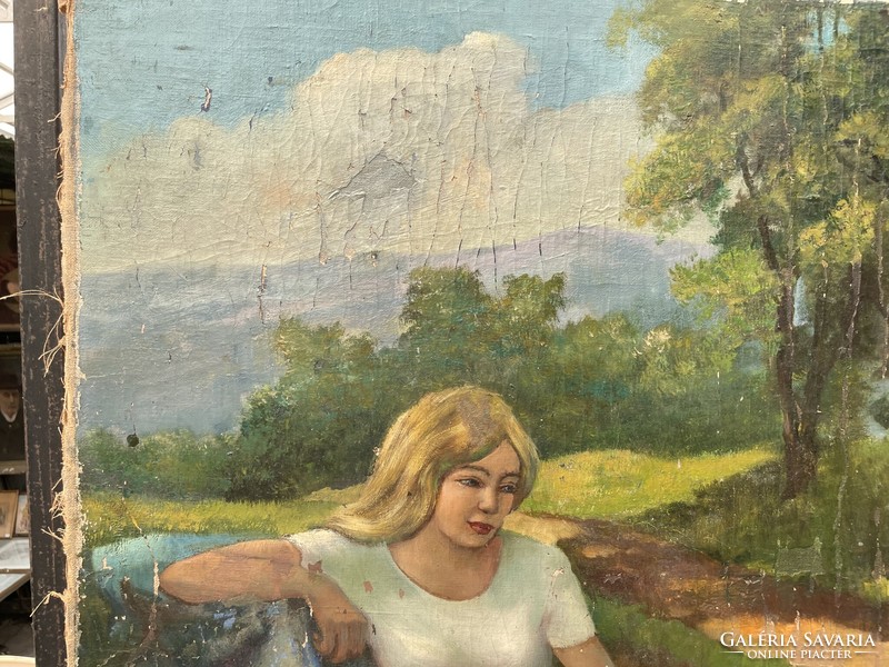 Náray Aurél Várakozó leány