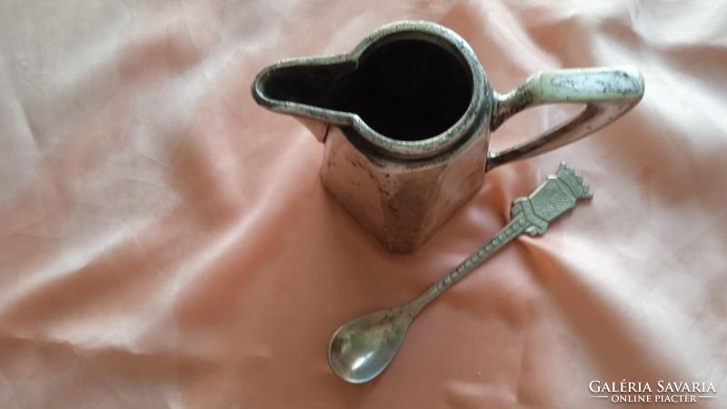 Metal (alpaca) with lemon or milk pouring spoon