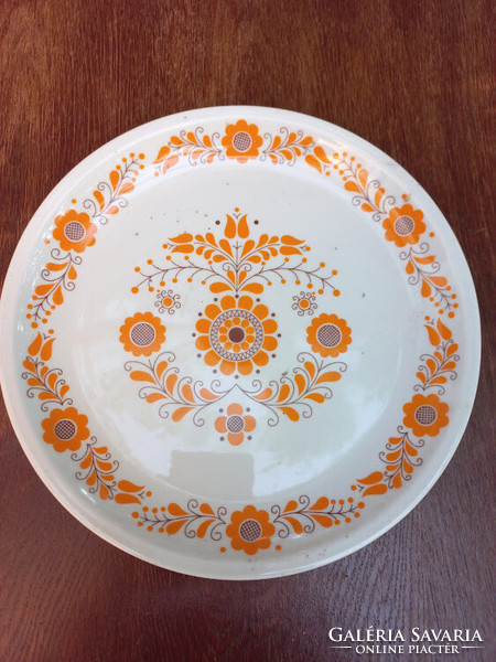Alföldi narancssárga virágos fali tányér