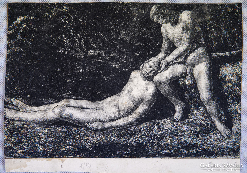 Jenő Simkovics Jenő Tarjáni (1895 - 1995) : nude signed etching