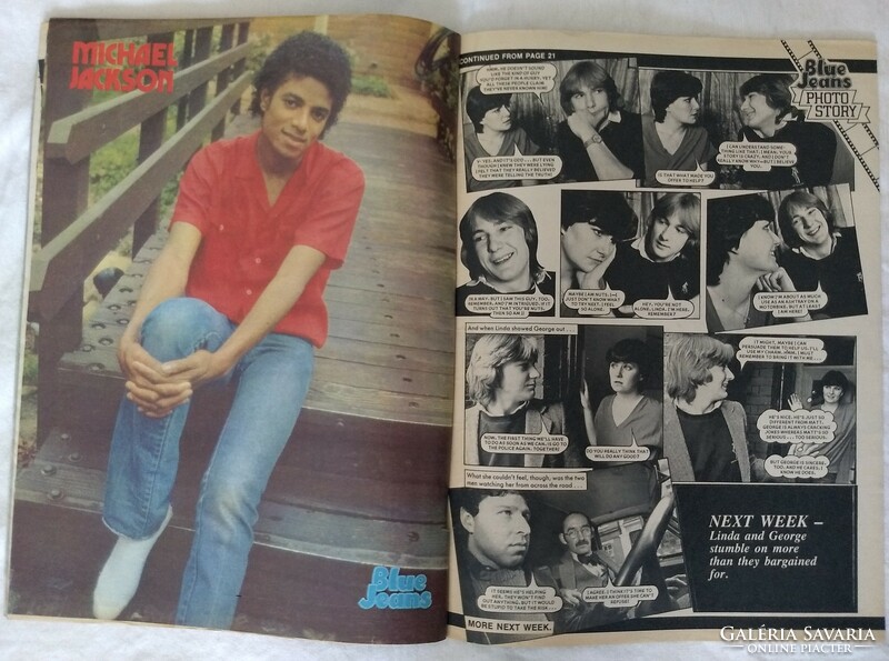 Blue Jeans magazin 81/10/17 Michael Jackson poszter David Essex Modern Romance
