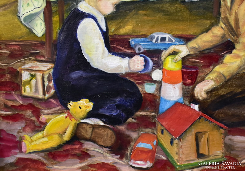 Zoltán Papp (1924 - 2013) with Christmas toys 1962