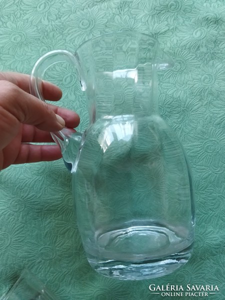 Üveg kancsó 6 db pohárkával