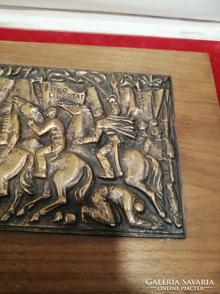 An extremely rare bronze relief with a military theme, a work of an industrial goldsmith