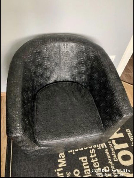 Mübör designer armchair with black crocodile pattern