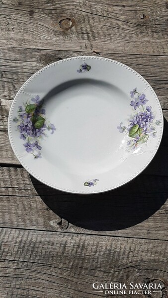 Epiag aich vintage large porcelain fruit or meat plate with violet pattern 30 cm diameter