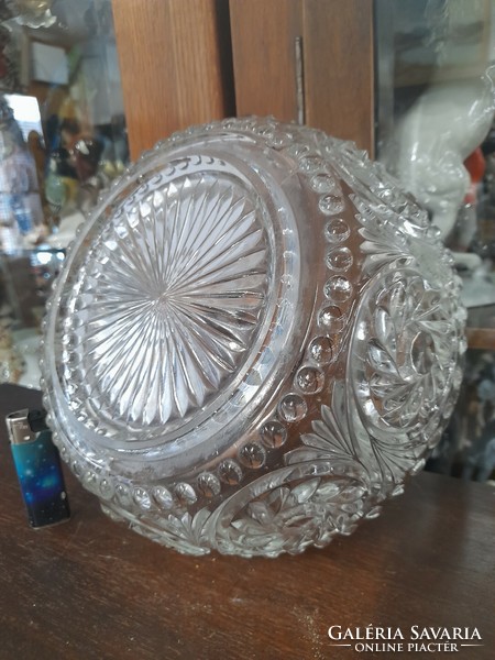 Large crystal glass bowl, offering bowl. 24 Cm.