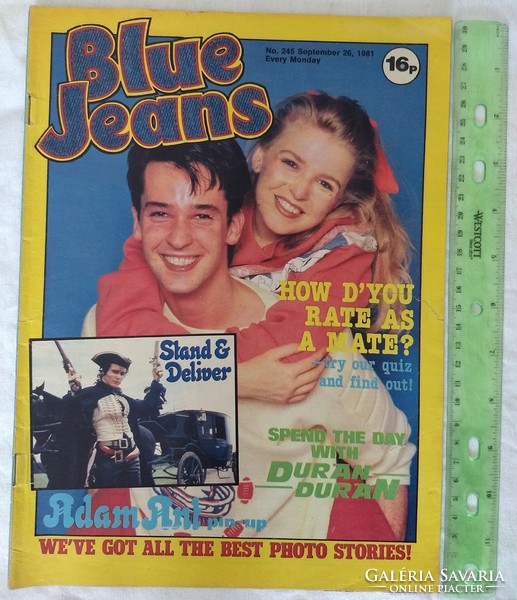 Blue Jeans magazin 81/9/26 Adam Ant poszter Duran Duran Specials