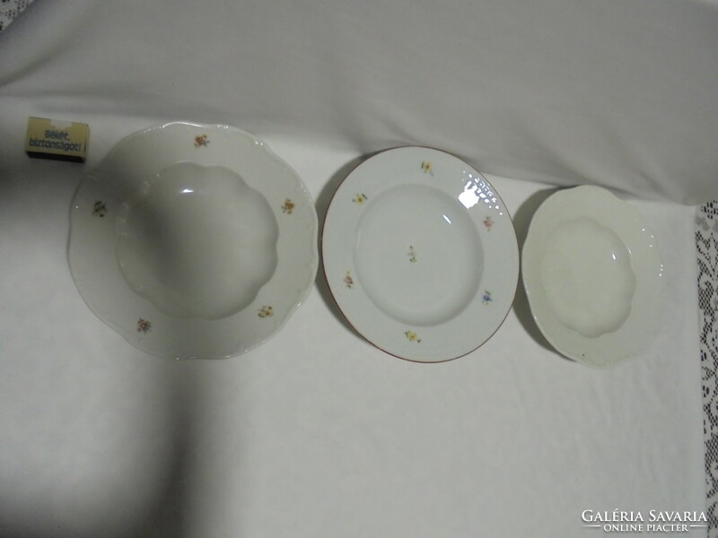 Old Zsolnay deep plate - three pieces together