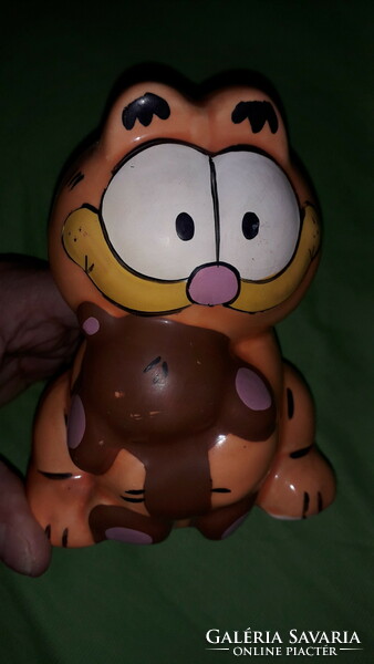 Retro mázas biszkvit GARFIELD figurális persely asztaldísz polcdísz HIBÁTLAN 14X12cm képek szerint T