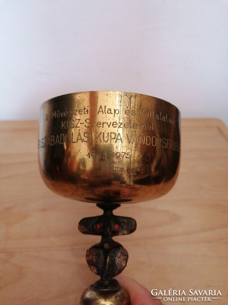 Lajos Muharos applied arts copper goblet.