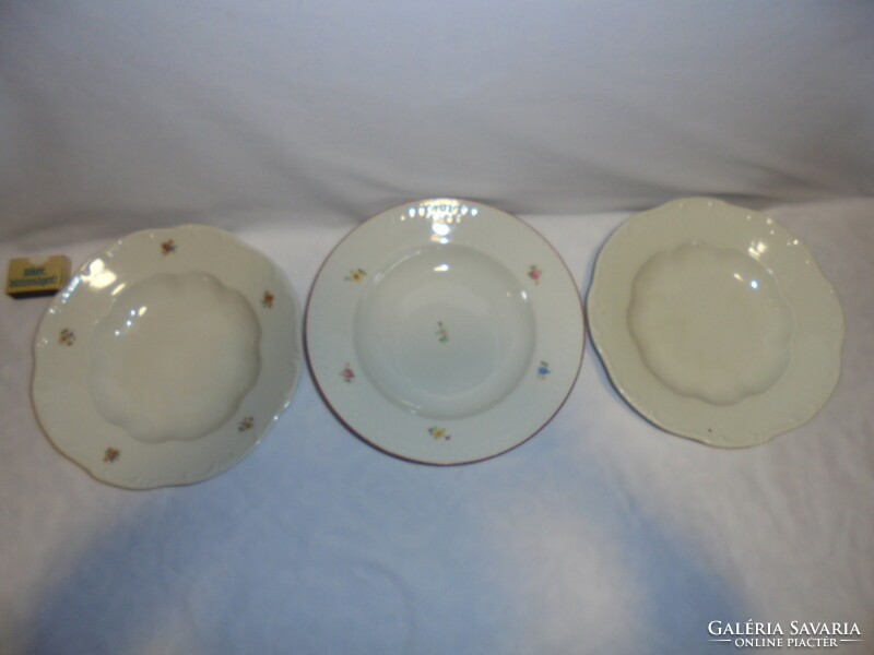 Old Zsolnay deep plate - three pieces together