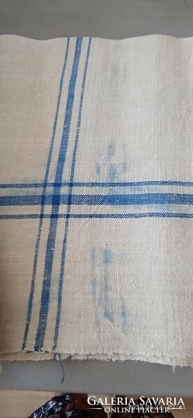 Woven canvas, blue striped