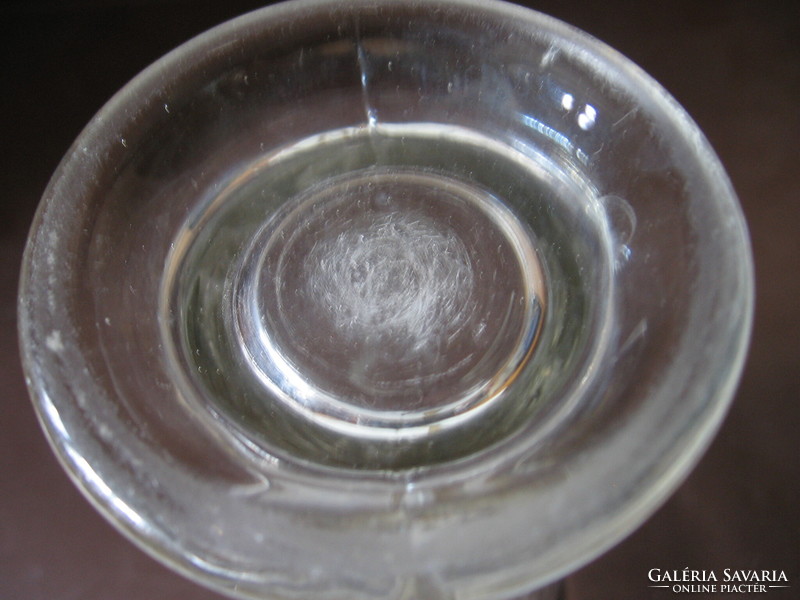 Antik csiszolt , kalibrált sörös üveg pohár