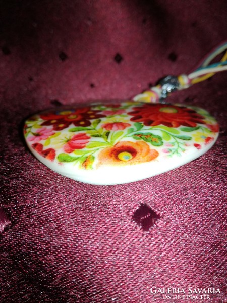 Necklace with painted shell pendant