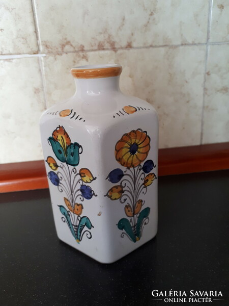 A pentagonal Haban ceramic vase is unmarked