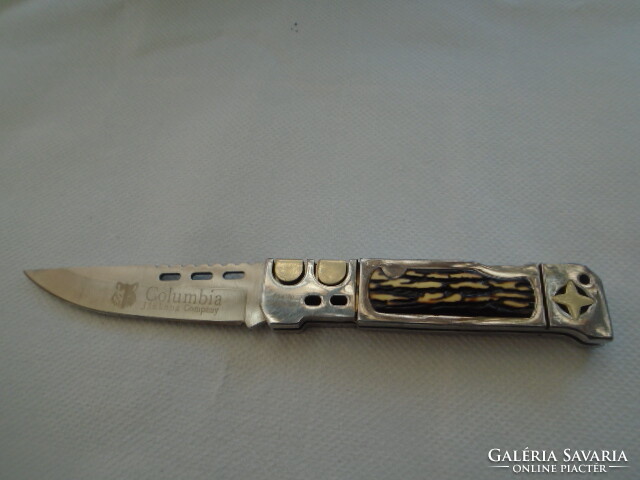 Stabbing knife with rear lock, hunting knife, very solid knife from collection and sharp full blade 17 cm
