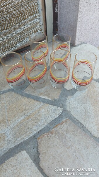 Retro design glass set with gold rim 6 flawless at a cheap price