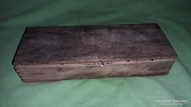Antik német BOB kéziszerszám fából készült gyári doboza belül leírással a képek szerint
