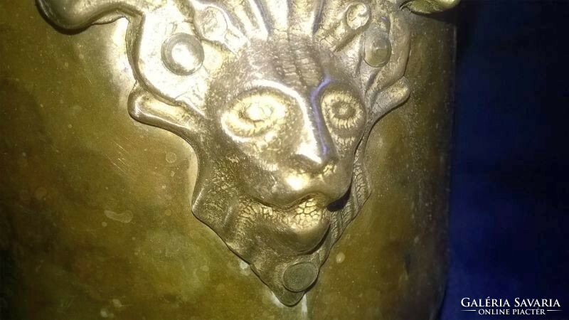 Lion's head copper casket