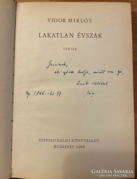Miklós Vidor tsunami (novel autographed!), Uninhabited season (poems autographed!) And on the border (poems