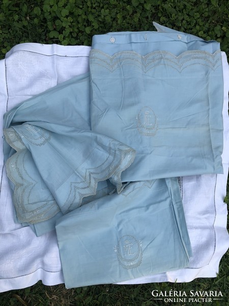 Bedding set, monogrammed, embroidered rare piece!