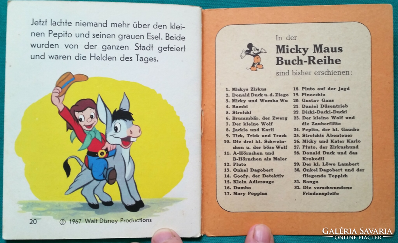Walt Disney - Pepito der kleine Gaucho 24. Minikönyv 1967 Mesekönyv > Idegennyelvű > Német