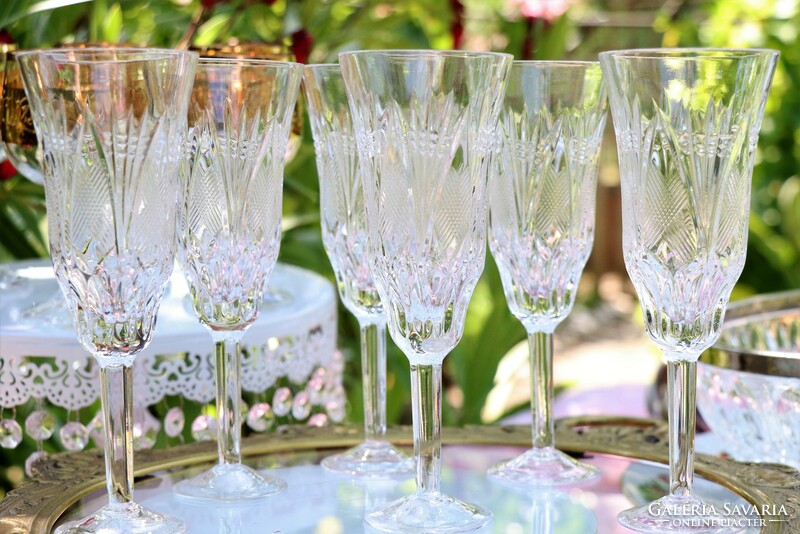 French lead crystal champagne glasses