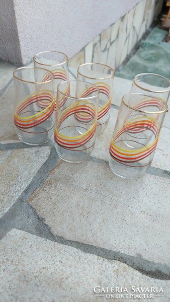 Retro design glass set with gold rim 6 flawless at a cheap price