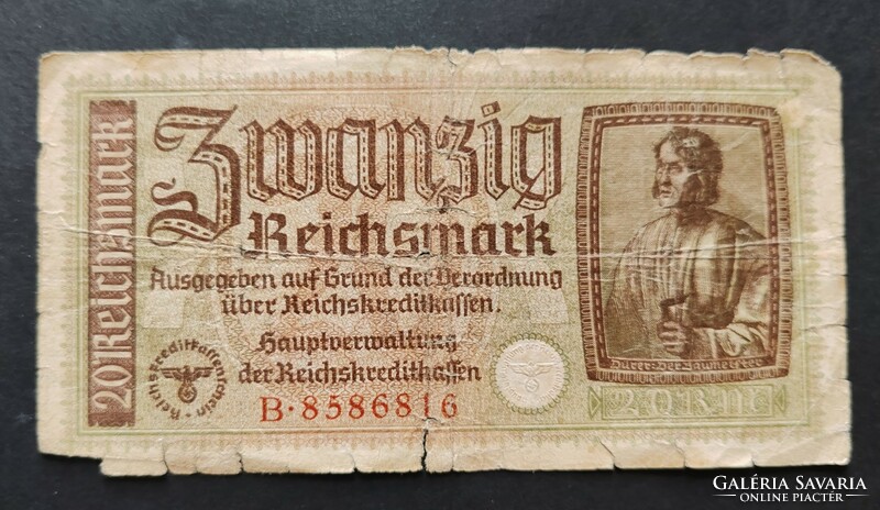 Németország 20 Reichsmark / Márka 1940, VG