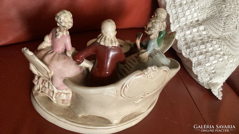 Old multi-figure porcelain /card-playing nobles/