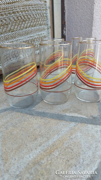 Retro design glass set with gold rim 6 flawless at a cheap price