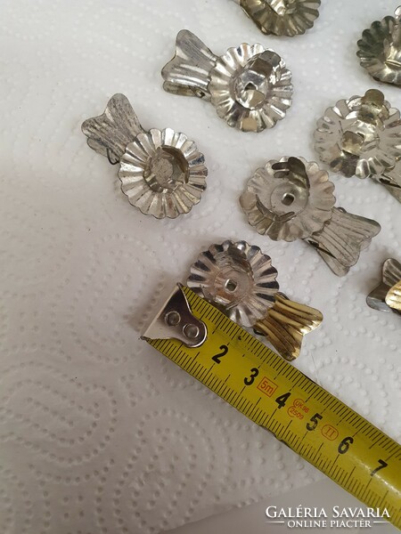 10 old metal candle clips