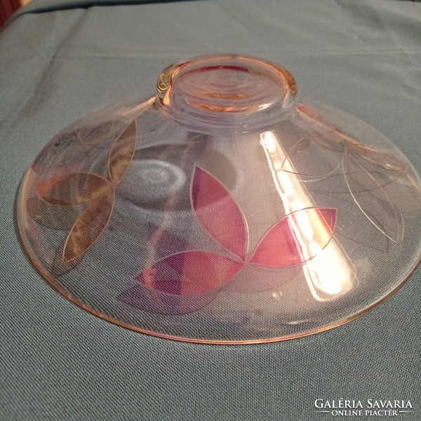 Metszett üveg asztalközép,  kínáló, 24 cm átmérőjű