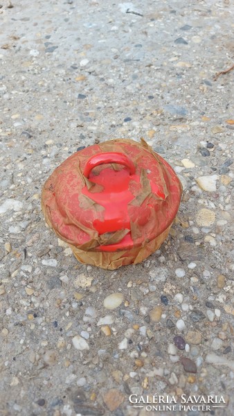 Ceglédi zománcozott piros kanna soha nem használt eredeti állapotbana