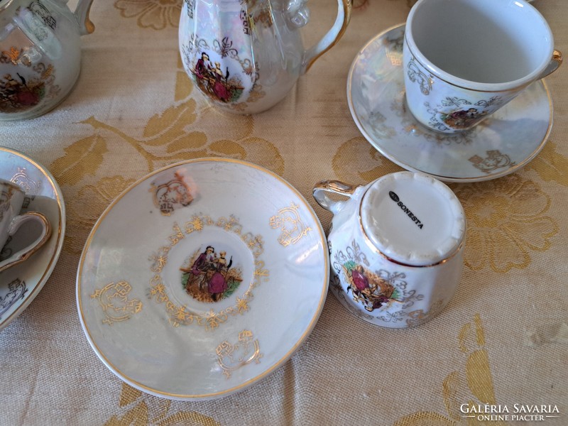 Csodás SONESTA LÜSZTERES mázas porcelán kávés készlet - VINTAGE. 70.