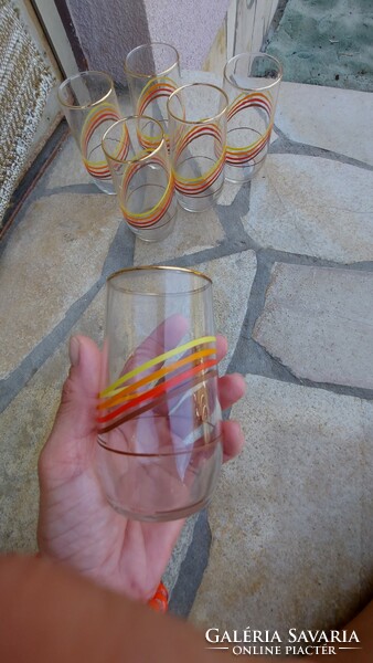 Retro design glass set with gold rim 6 flawless at a cheap price