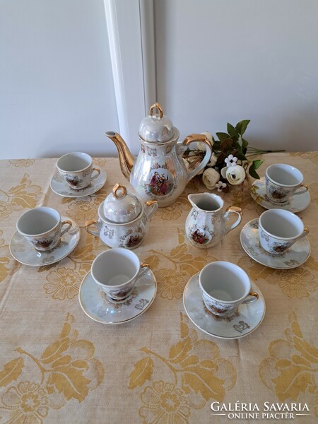 Beautiful sonesta luster glazed porcelain coffee set - vintage. 70.