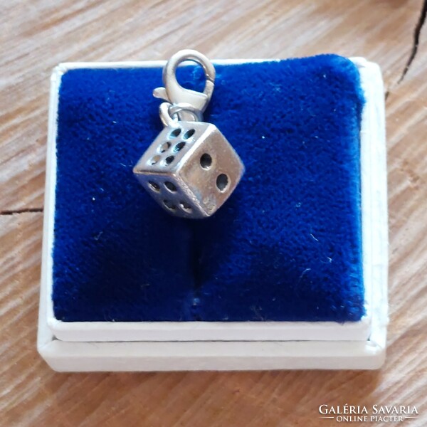 Silver dice charm