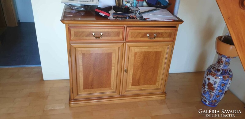 Italian inlaid living room chest of drawers, solid wood.