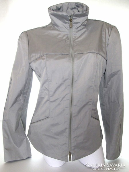 Original giorgio armani (l / xl) grey-silver women's waterproof jacket jacket