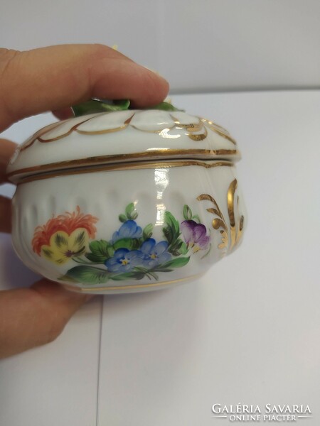 Antique Herend porcelain rose bonbonier