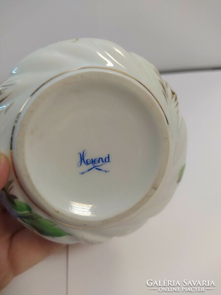 Antik Herendi porcelán rózsás bonbonier