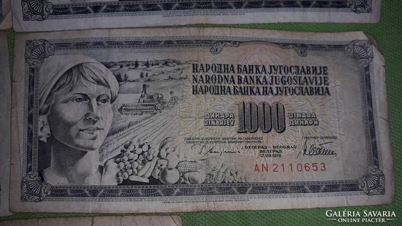 Old Yugoslavia 1000 dinars paper money 1 x 1978 - 4 x 1981 - 5 in one according to the pictures 4